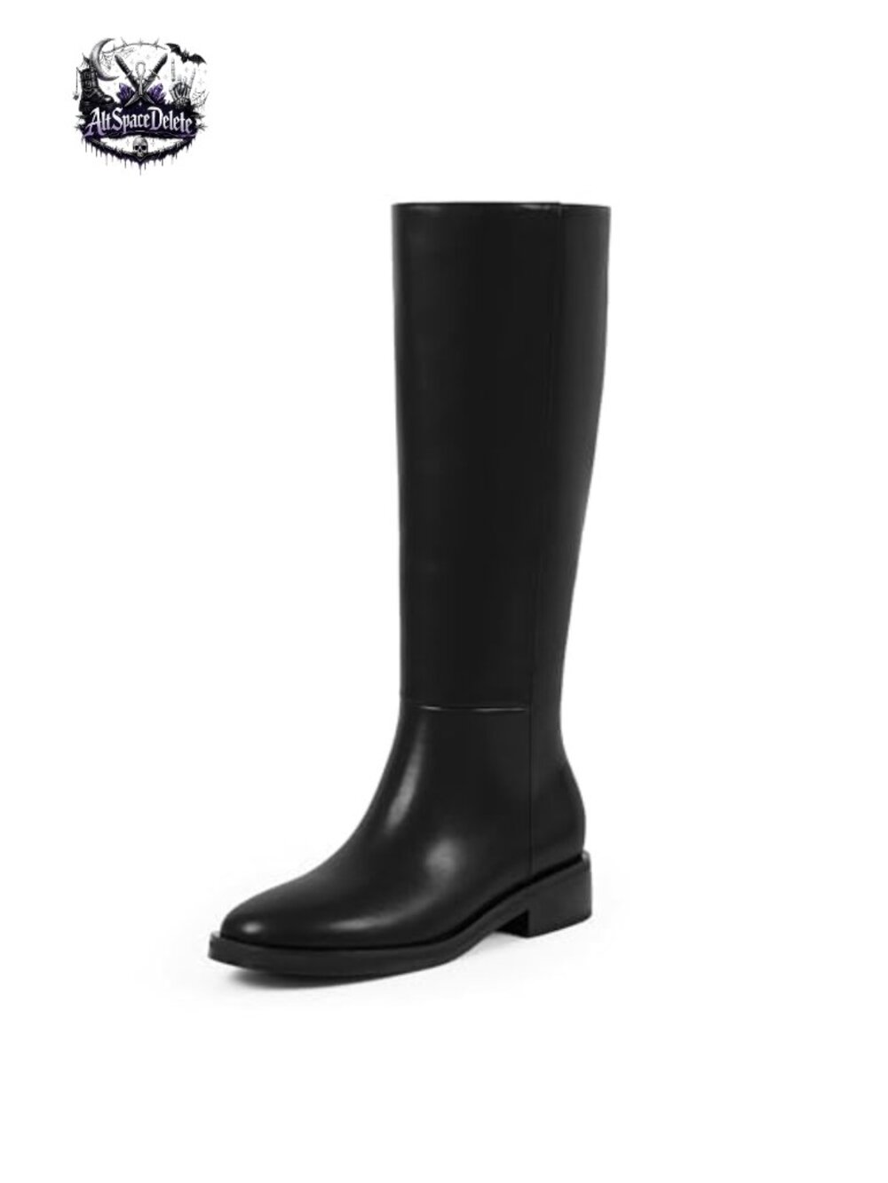 Knee High Boots Women Round Toe Chunky Heel Fall Boots Faux Leather